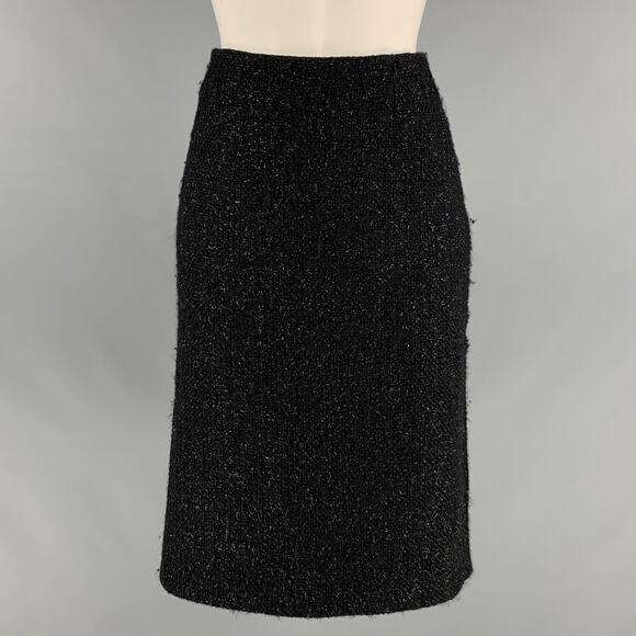 GUNEX Size 8 Black Shiny A-Line Skirt - Picture 1 of 5
